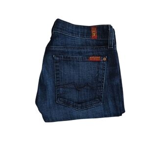 7 for all Mankind Womens Bootcut Jeans Sz‎ 31 Dark Blue Stretch